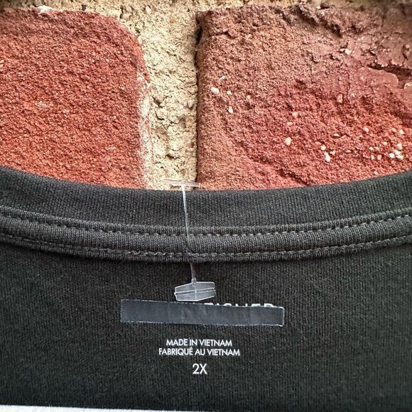 Eileen Fisher Organic Cotton Jersey Long-Sleeve Top dark green 2X NEW - Picture 5 of 6